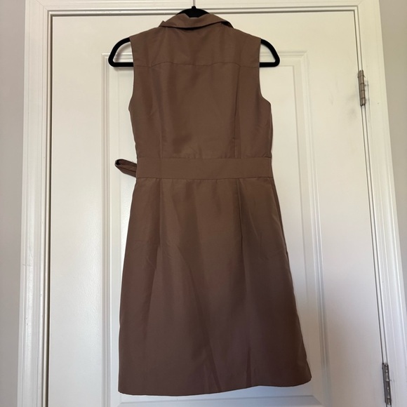 Simply Noelle Brown Button-Down Wrap Sleeveless Midi Dress - Picture 3 of 6